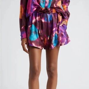 Zimmermann Acadian Tie Dye Silk Shorts